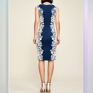 Enfocus Studio floral embroidered lace sheath dress